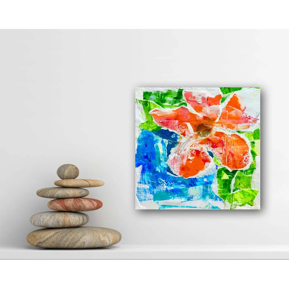 12x12 Original Collage | Whimsical Mixed Media Wall Art | Kathleen